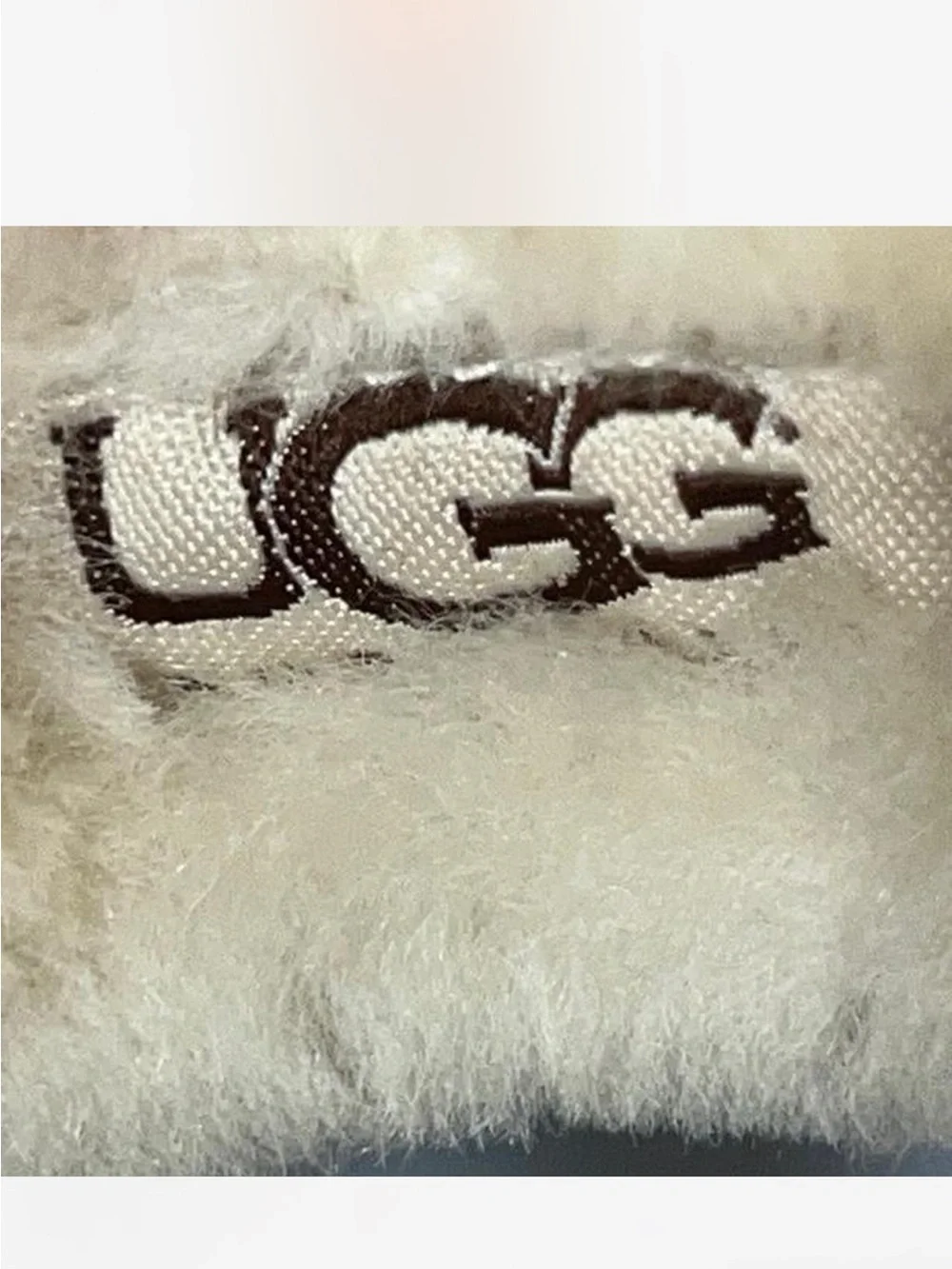 UGG Cream Shearling Earmuffs with Patterned Multicolor Band